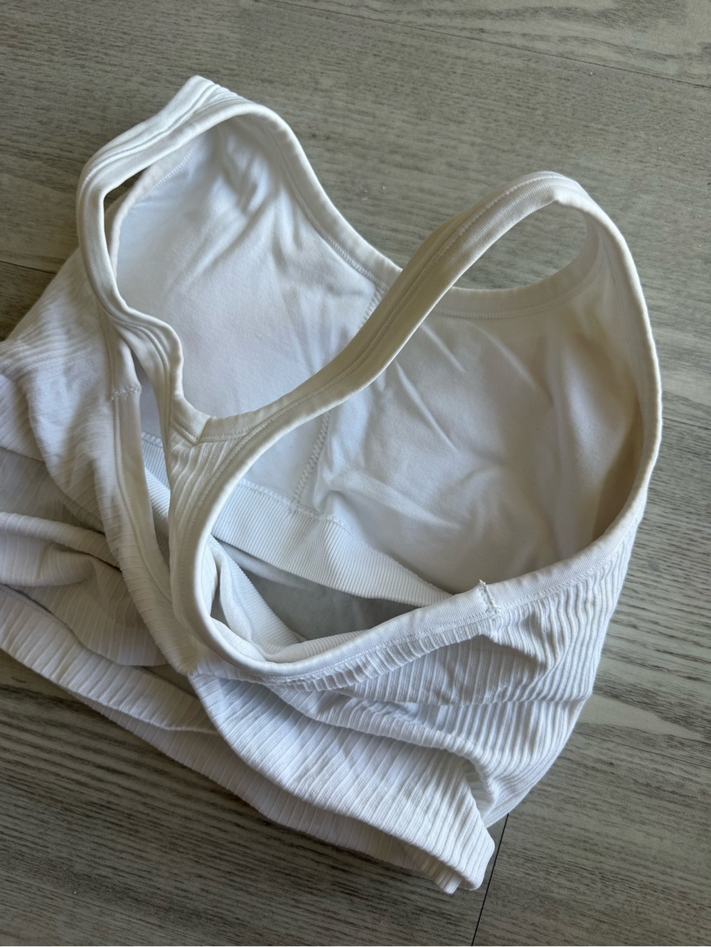 White Ribbed Racerback Tank Top - Brand - Picture 4 of 4